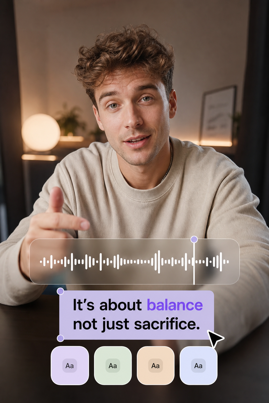 On-brand captions generated in beREEL