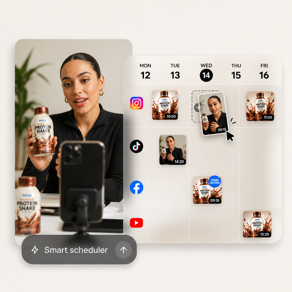 beREEL calendar with performance informed scheduling slots