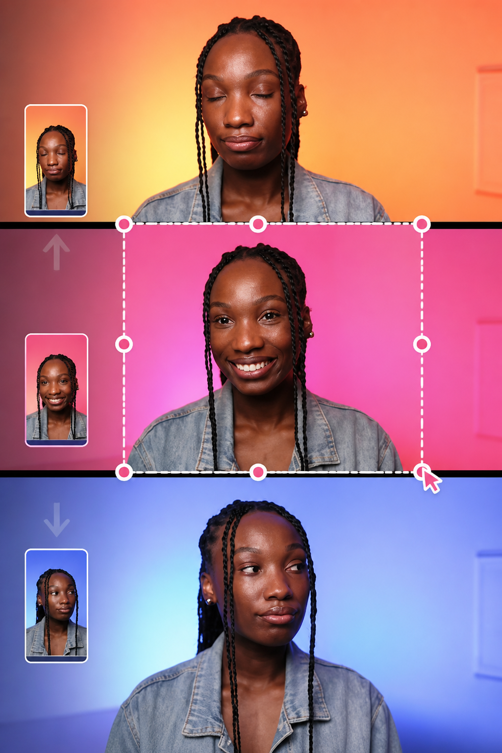 Split-screen Reel editor in beREEL