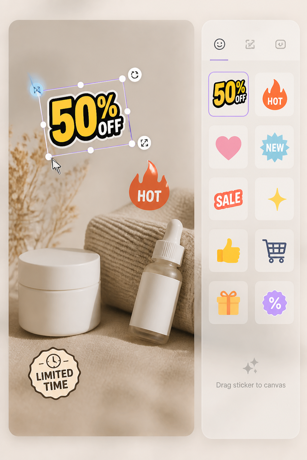 GIFs and stickers in the beREEL Reels editor